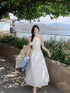 Cotton Spaghetti Straps Midi Dresses